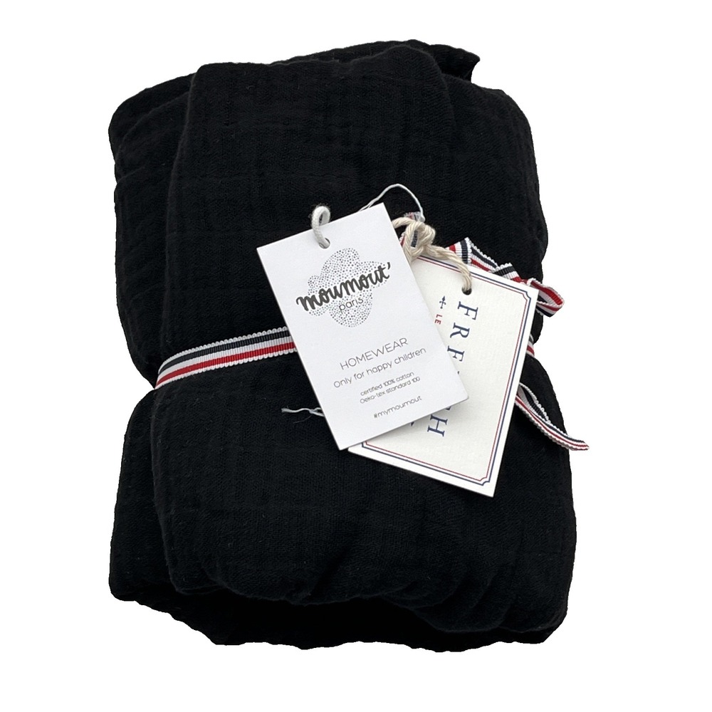 Moumout Paris Premium Black Cotton Fitted Toddler‎ Sheet 70–140 cm New